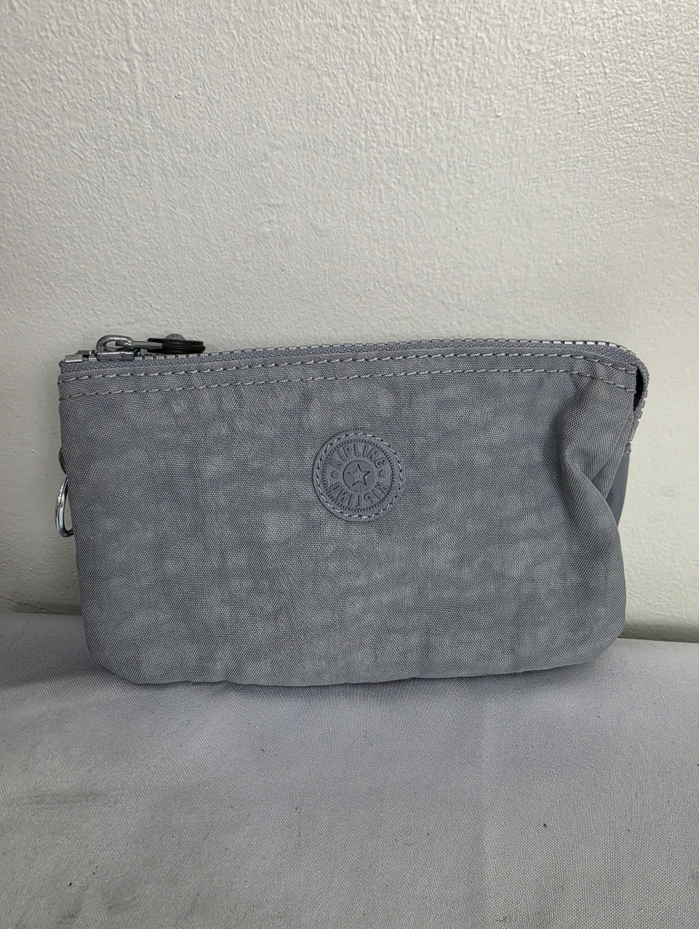 Kipling Small Zipper Pouch  Light Gray